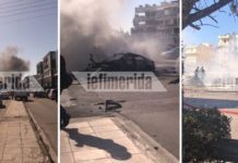 Συναγερμός στην Λ. Βουλιαγμένης. Έκρηξη σε παρκινγκ. Στις φλόγες τυλίχτηκαν 4 αυτοκίνητα. Ένας τραυματίας (video)