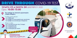 Δωρεάν rapid tests, μέσα από το αυτοκίνητο στη Δήμο Παλαιού Φαλήρου